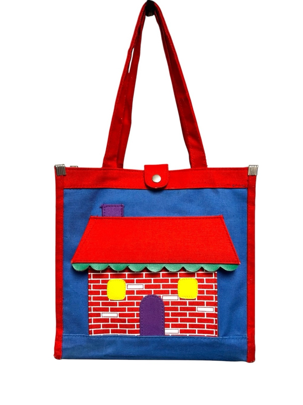 Confetti by Bag Bazaar 1984 Schoolhouse Theme Canvas Tote School Bag Kidcore
